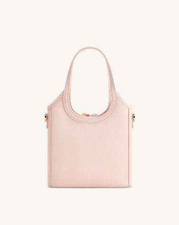 Brooke Mini-Henkeltasche mit Gürtel und Orchideen-Perlenverzierung – Pink