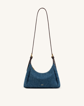 Velora Denim-Schultertasche - Blaues Denim