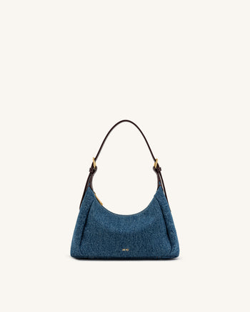Velora Denim-Schultertasche - Blaues Denim