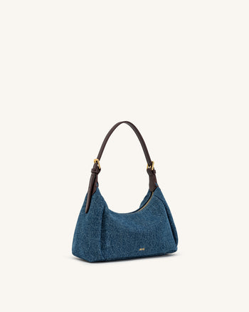 Velora Denim-Schultertasche - Blaues Denim