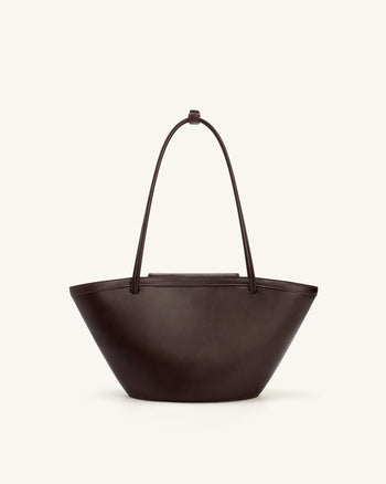 Corinne Tote Bag mit Außentasche - Dunkelbraun