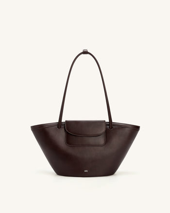 Corinne Tote Bag mit Außentasche - Dunkelbraun