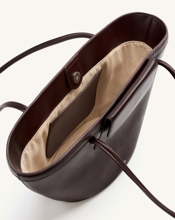 Corinne Tote Bag mit Außentasche - Dunkelbraun