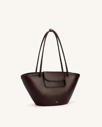 Corinne Tote Bag mit Außentasche - Dunkelbraun