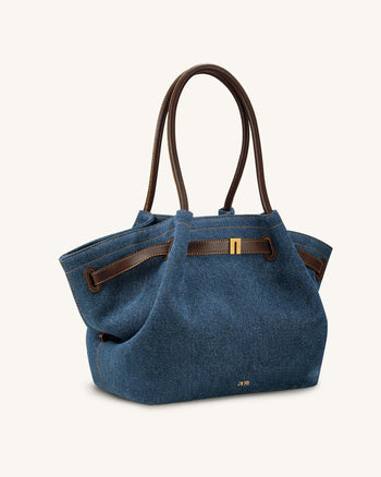 Hana Große Tote Bag - Dunkelblauer Denim