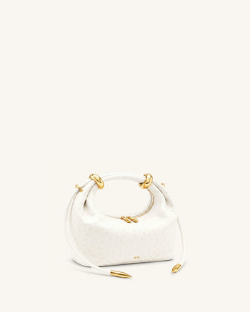 Ellie Handtasche mit Metallring-Detail – Cremeweiß
