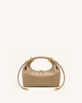 Ellie Handtasche mit Metallring-Detail – Braun-Aprikose