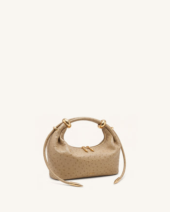 Ellie Handtasche mit Metallring-Detail – Braun-Aprikose