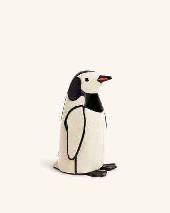 Pia Pinguin-Crossbody-Tasche - Schwarzer Canvas