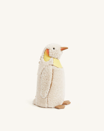 Pia Pinguin-Crossbody-Tasche aus Kunstfell - Off-White