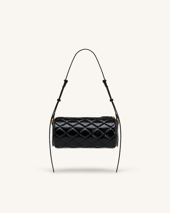Lucienne Dachshund Gesteppte Schultertasche mit Kette - Schwarz