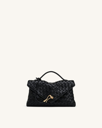 Celeste Gewebte Envelope-Tasche - Schwarz