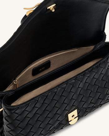 Celeste Gewebte Envelope-Tasche - Schwarz