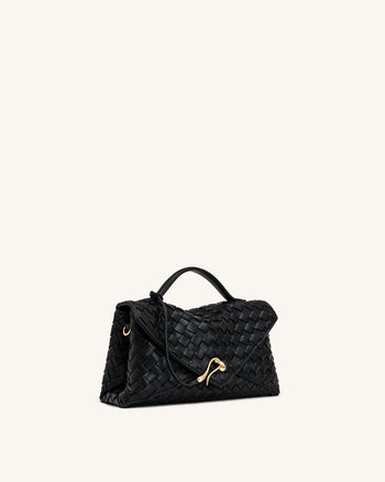Celeste Gewebte Envelope-Tasche - Schwarz