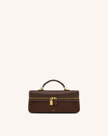 Cleo Vanity Bag aus Wildlederimitat - Dunkelbraun