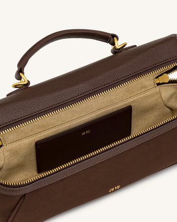 Cleo Vanity Bag aus Wildlederimitat - Dunkelbraun