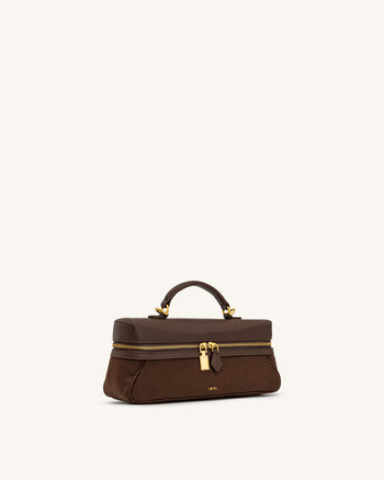 Cleo Vanity Bag aus Wildlederimitat - Dunkelbraun