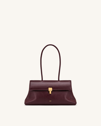 Selene Tasche mit Überschlag und Schloss - Burgunderrot