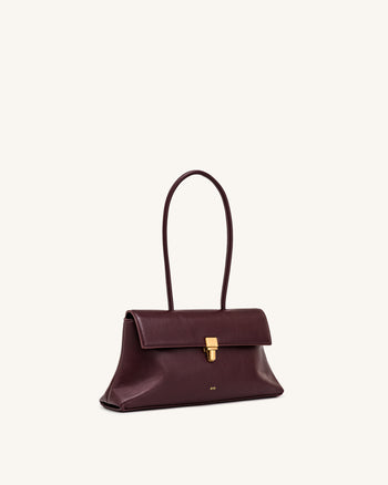 Selene Tasche mit Überschlag und Schloss - Burgunderrot