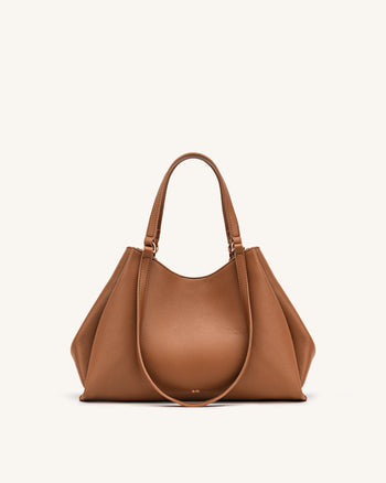 Virelia Tote Bag mit Doppelgriff - Cognac