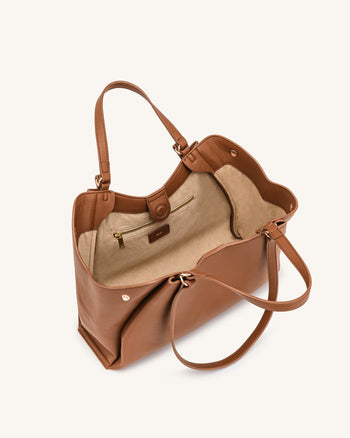 Virelia Tote Bag mit Doppelgriff - Cognac