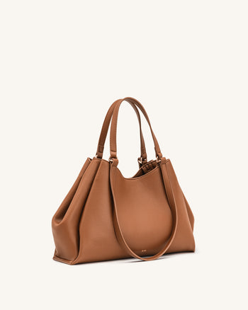 Virelia Tote Bag mit Doppelgriff - Cognac