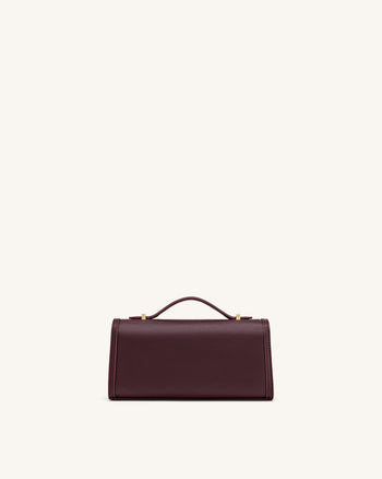 Delphine Saffiano-Henkeltasche - Tiefes Burgunderrot