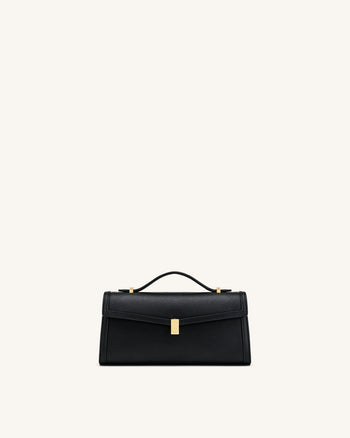 Delphine Saffiano-Henkeltasche - Schwarz