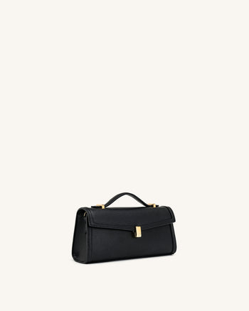Delphine Saffiano-Henkeltasche - Schwarz