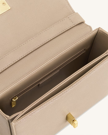 Evania Lock Gekörnte Schultertasche - Khaki
