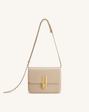 Evania Lock Gekörnte Schultertasche - Khaki