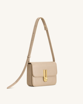 Evania Lock Gekörnte Schultertasche - Khaki