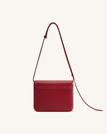 Evania Schultertasche mit Schloss-Detail - Rot