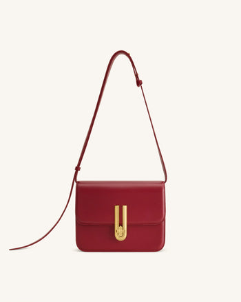 Evania Schultertasche mit Schloss-Detail - Rot