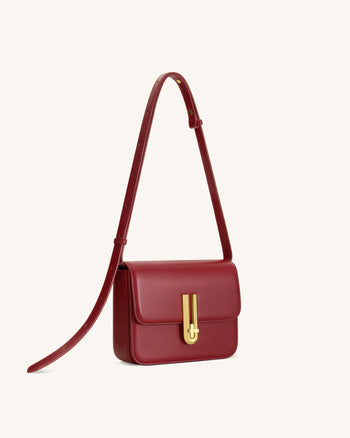 Evania Schultertasche mit Schloss-Detail - Rot