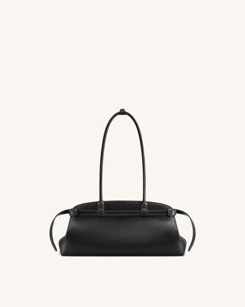 Arden East-West Schultertasche mit Gürteldetail - Schwarz