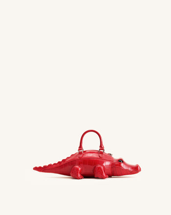 Jayden Handtasche in Krokodilform - Rot