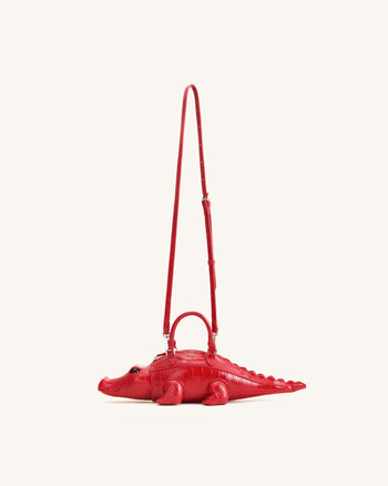 Jayden Handtasche in Krokodilform - Rot