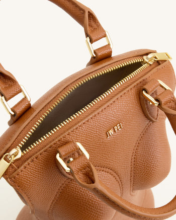 Tara Tasche mit skulpturalem Griff - Braun