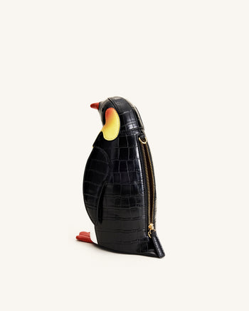 Pia Pinguin-Umhängetasche - Schwarz/Weiß