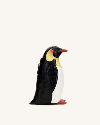 Pia Pinguin-Umhängetasche - Schwarz/Weiß
