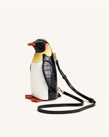 Pia Pinguin-Umhängetasche - Schwarz/Weiß