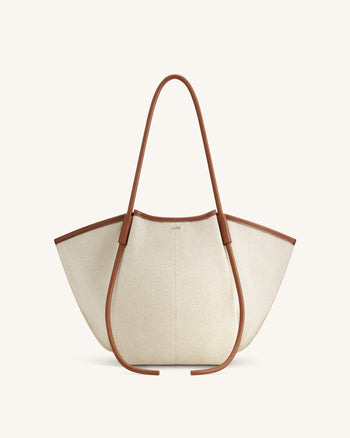 Nala Breite Tote Bag - Brauner Canvas