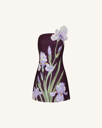 Geblümtes Minikleid - Lila