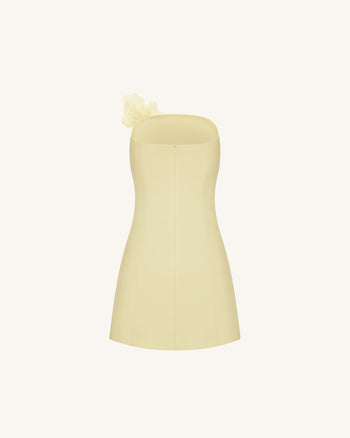 Geblümtes Minikleid - Gelb
