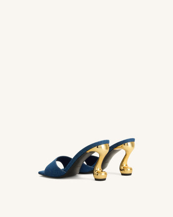 Hannah Denim-Mule-Heels - Denimblau