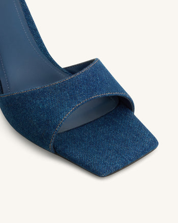 Hannah Denim-Mule-Heels - Denimblau