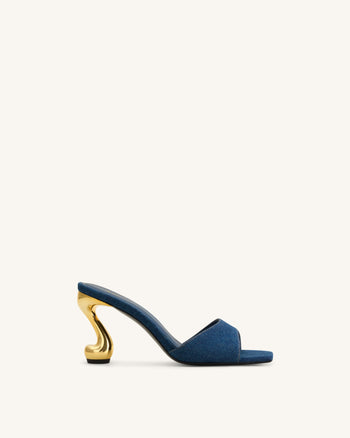 Hannah Denim-Mule-Heels - Denimblau