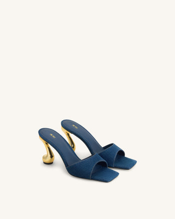 Hannah Denim-Mule-Heels - Denimblau