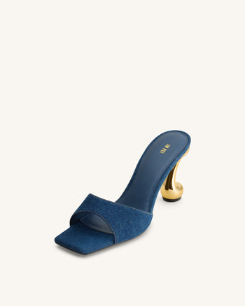 Hannah Denim-Mule-Heels - Denimblau